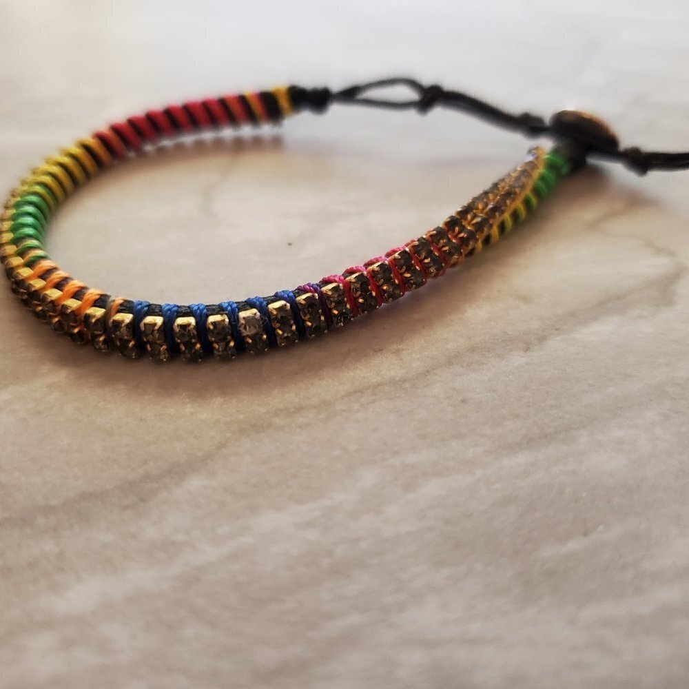 🌈 Stella and Dot Rainbow Rhinestones Crystals Colorful Visionary Bracelet 🌈 - Picture 5 of 8